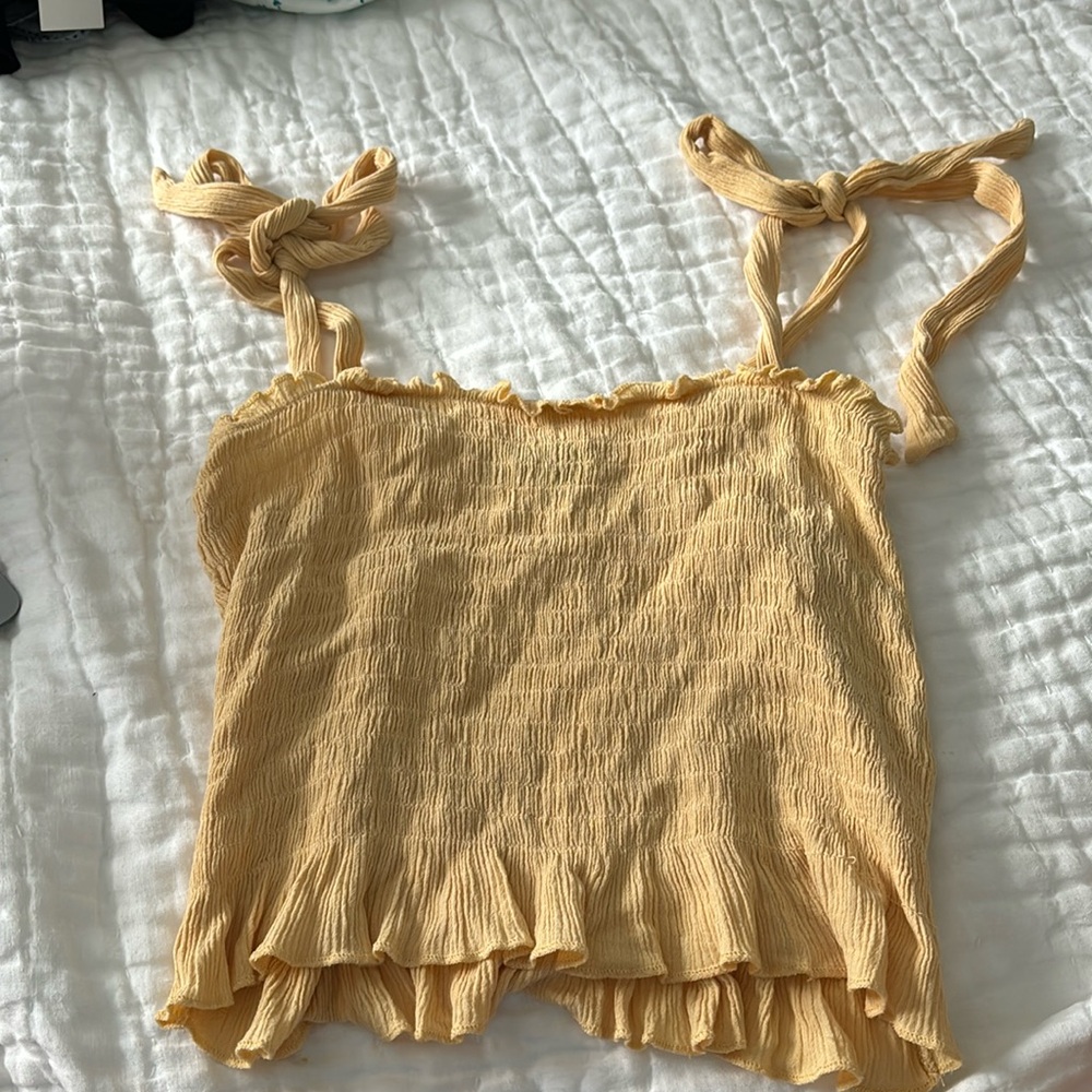 Yellow Tie Up Tank Top
